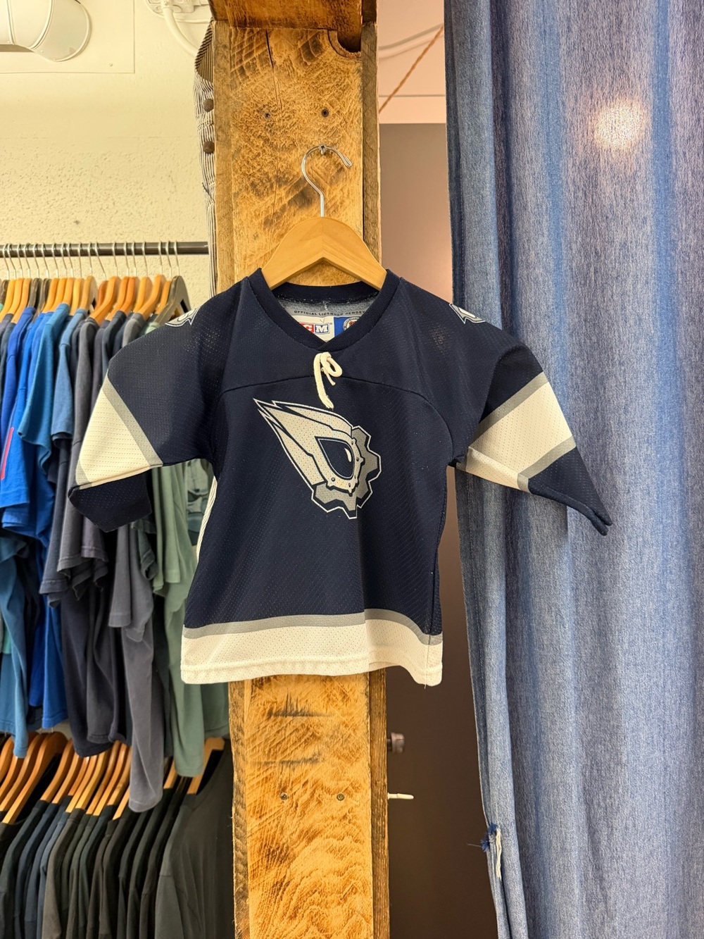 Vintage oilers mesh Navy & White Kids Hockey Jersey